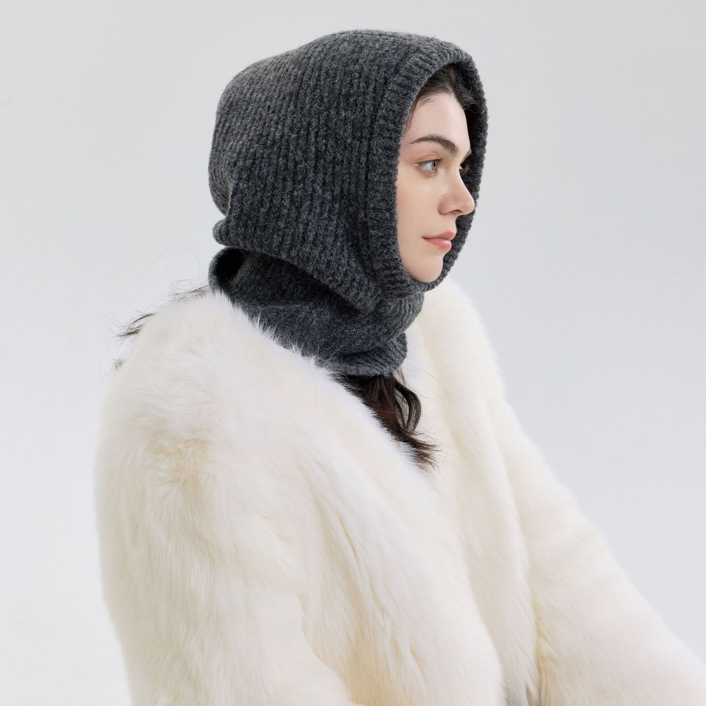 Trendy Solid Color Wool Blend Knitted Balaclava Hat