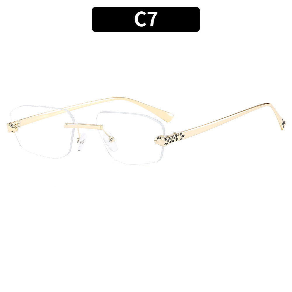 Fashionable Metal Frame Leopard Sunglasses Unisex Stylish UV400 Protection
