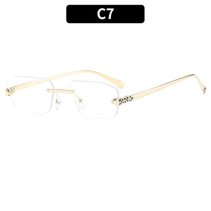 Fashionable Metal Frame Leopard Sunglasses Unisex Stylish UV400 Protection