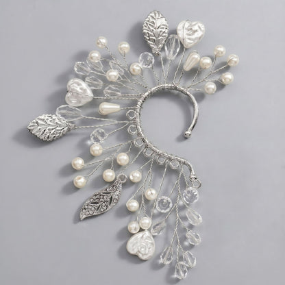 Handcrafted Pearl and Crystal Floral Earrings - Elegant and Versatile Accessories