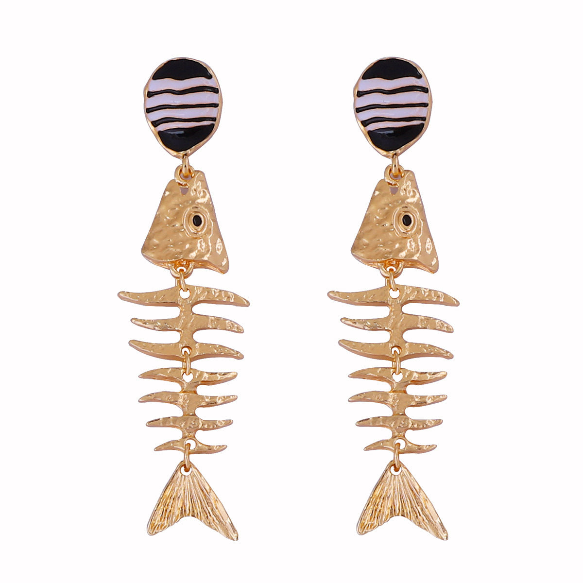 Dangle Earrings Fishbone Enamel Alloy Resort