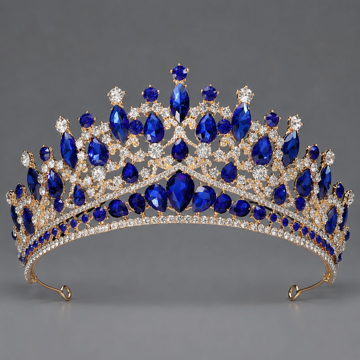 Queen Crown with Crystals for Bride Retro Style Wedding Accessories