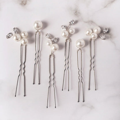 Pearl U Shaped Hair Pins Set Bridal Wedding Hair Accessory