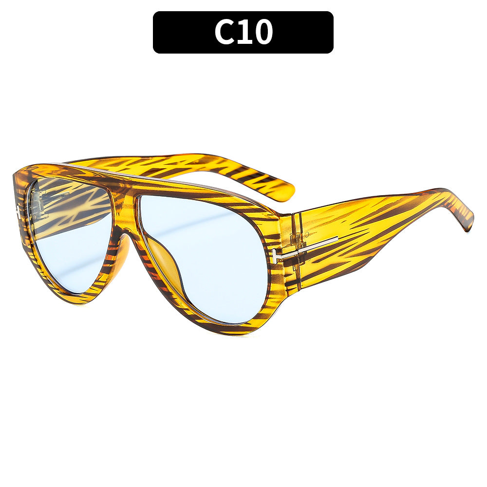 Fashionable Oversized T-Shaped Unisex UV400 Sunglasses