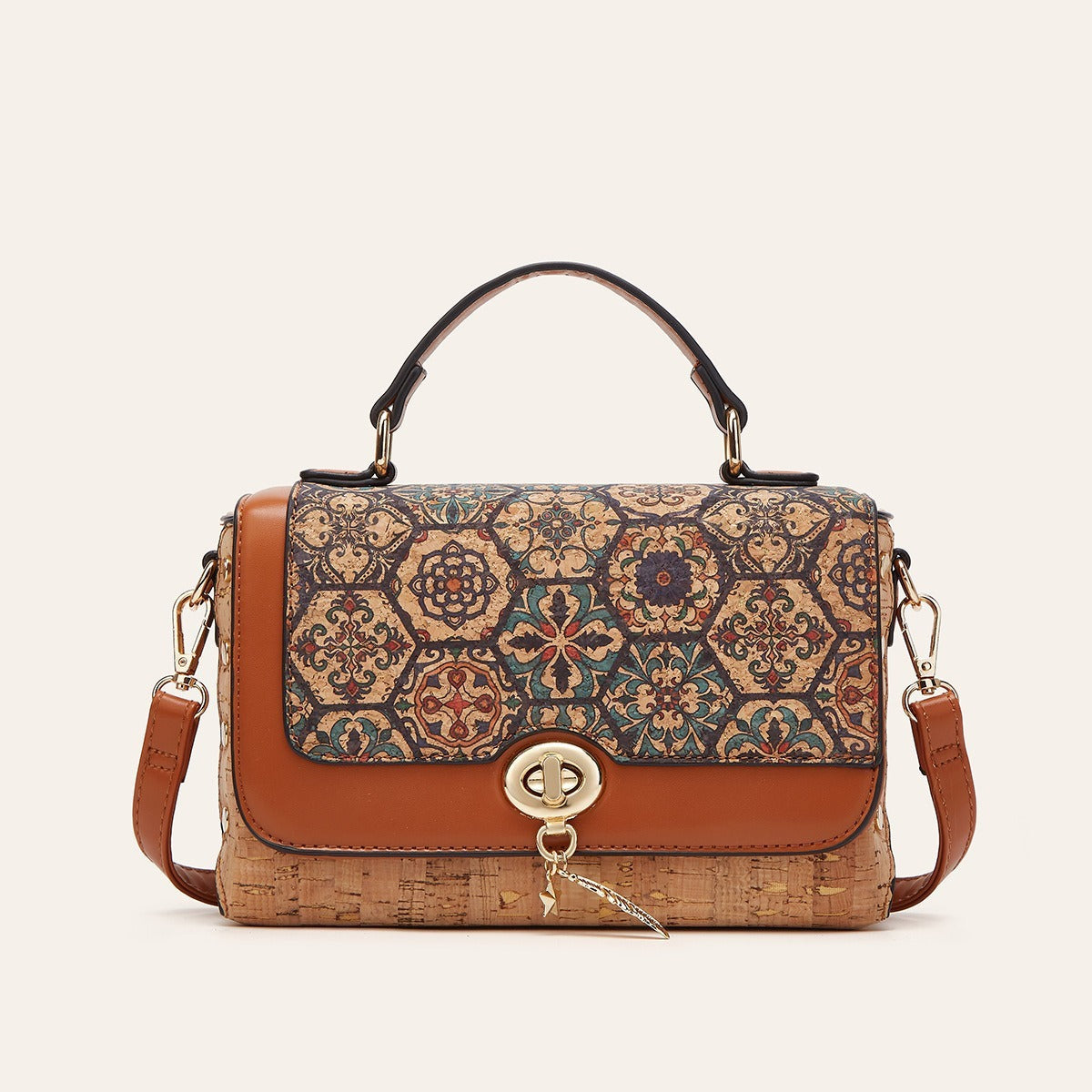 Retro European And American Cork Pattern Handbag