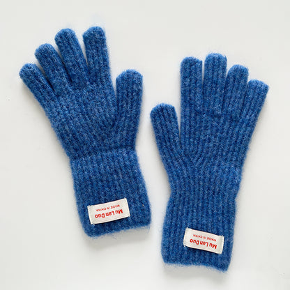 Touchscreen Knit Gloves Cute Solid Color Warm Winter Mittens