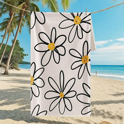 Customizable Turtle Print Beach Towel Ultra-Soft Microfiber Bath Towel