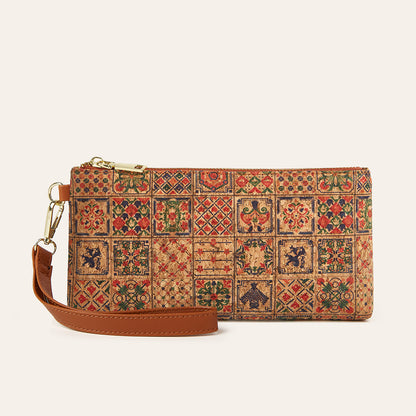 Bohemian Floral Print Zip Wallet for Women