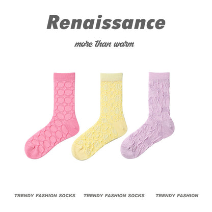 Mid Calf Vintage Gradient Cotton Socks
