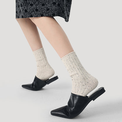 Mid Calf Dotted Combed Cotton Moisture Wicking Socks