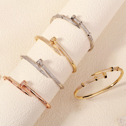 Crystal Studded Open Cuff Bracelet Elegant Jewelry for Weddings and Parties