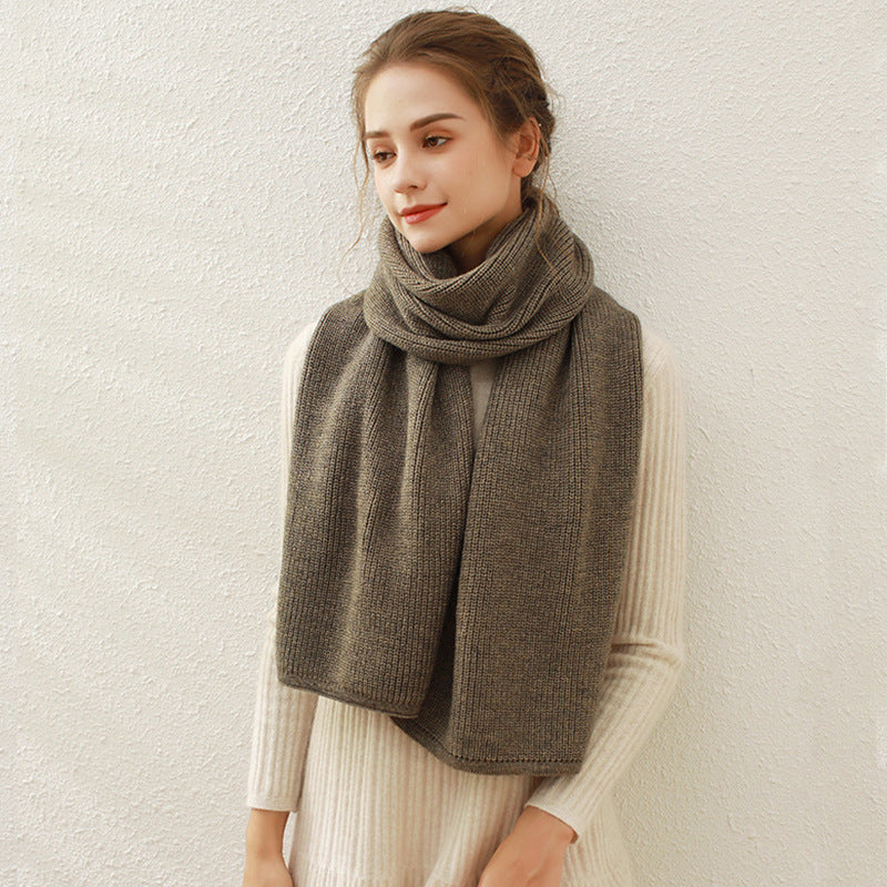 Solid Color Knitted Scarf Set for Women - Winter Warmth
