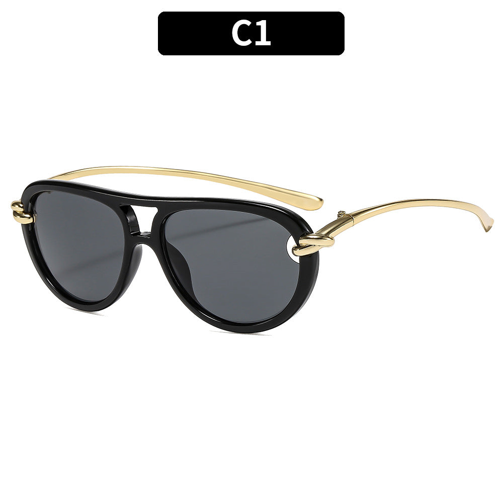 Trendy Knotted Double Beam UV400 Sunglasses