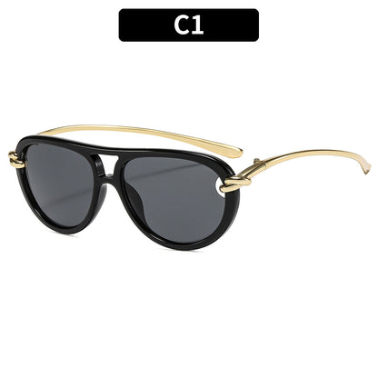 Trendy Knotted Double Beam UV400 Sunglasses