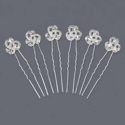 Handcrafted Pearl Hairpins With Rhinestones For Weddings