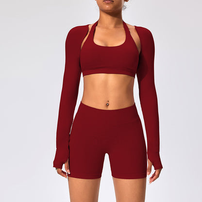 Women's Outdoor Yoga Set with Open Back Sports Bra and Pants