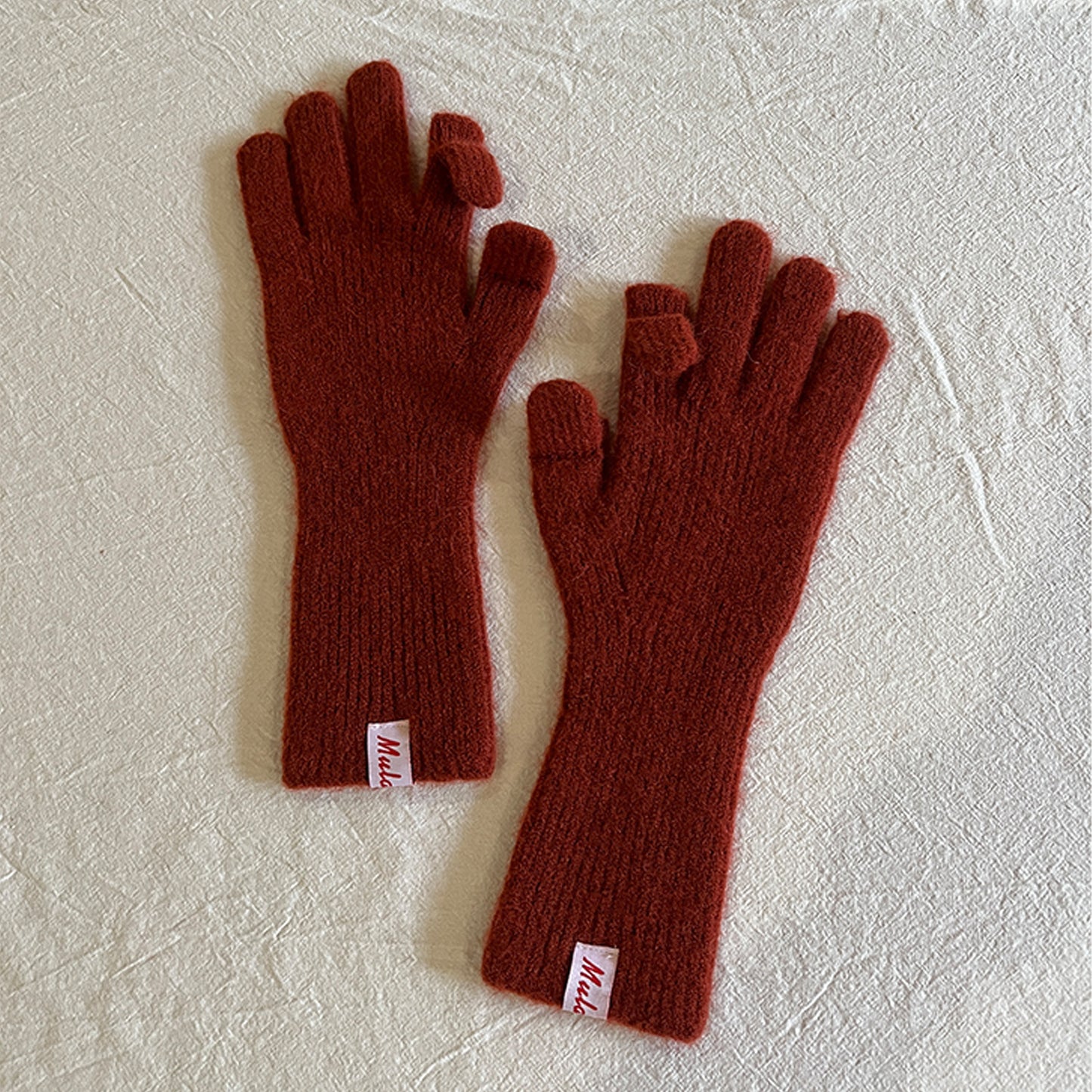 Knitted Wool Fingerless Gloves for Women