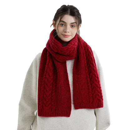 Twisted Knit Scarf Elegant Casual Winter Shawl