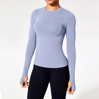 Women’s Fitted Long Sleeve Yoga Top - Moisture-Wicking Outdoor Training T-Shirt