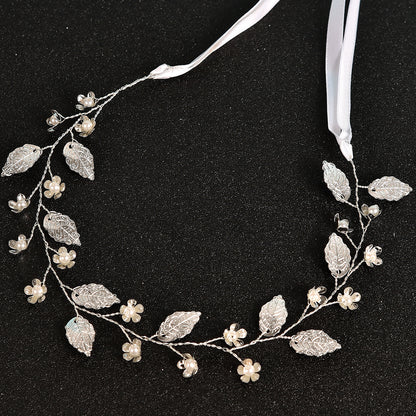 Gold Leaf Flower Handmade Alloy Bridal Hairband