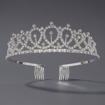Luxury Rhinestone Princess Crown Headpiece for Birthdays and Weddings