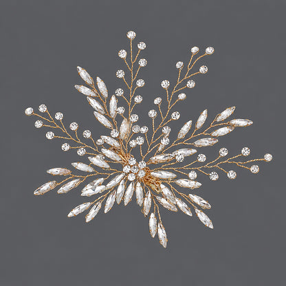 Elegant Floral Hair Clips with Pearl and Rhinestone Accents