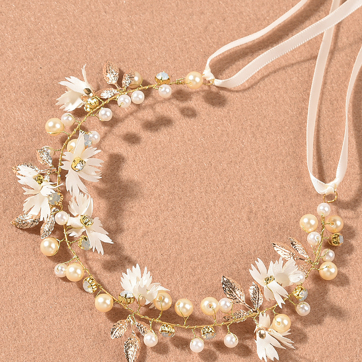 Minimalist Daisy Crystal Handmade Headband Wedding Hairpiece