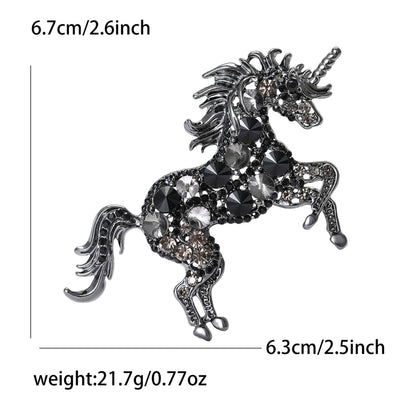 Elegant Unicorn Brooch with Rhinestones Stylish Accessory for All