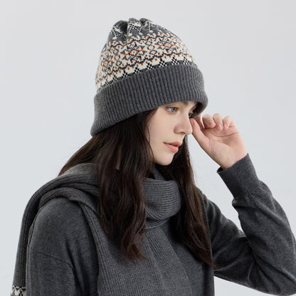Knitted Fair Isle Earflap Beanie for Men and Women