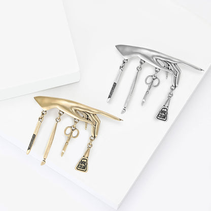 Retro Nail Artist Tools Brooch Pin Minimalist Unisex Lapel Flower Accessory