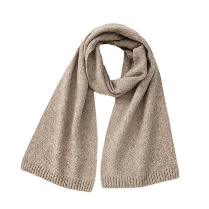 High-Quality Solid Color Wool Blend Knitted Scarf for Women