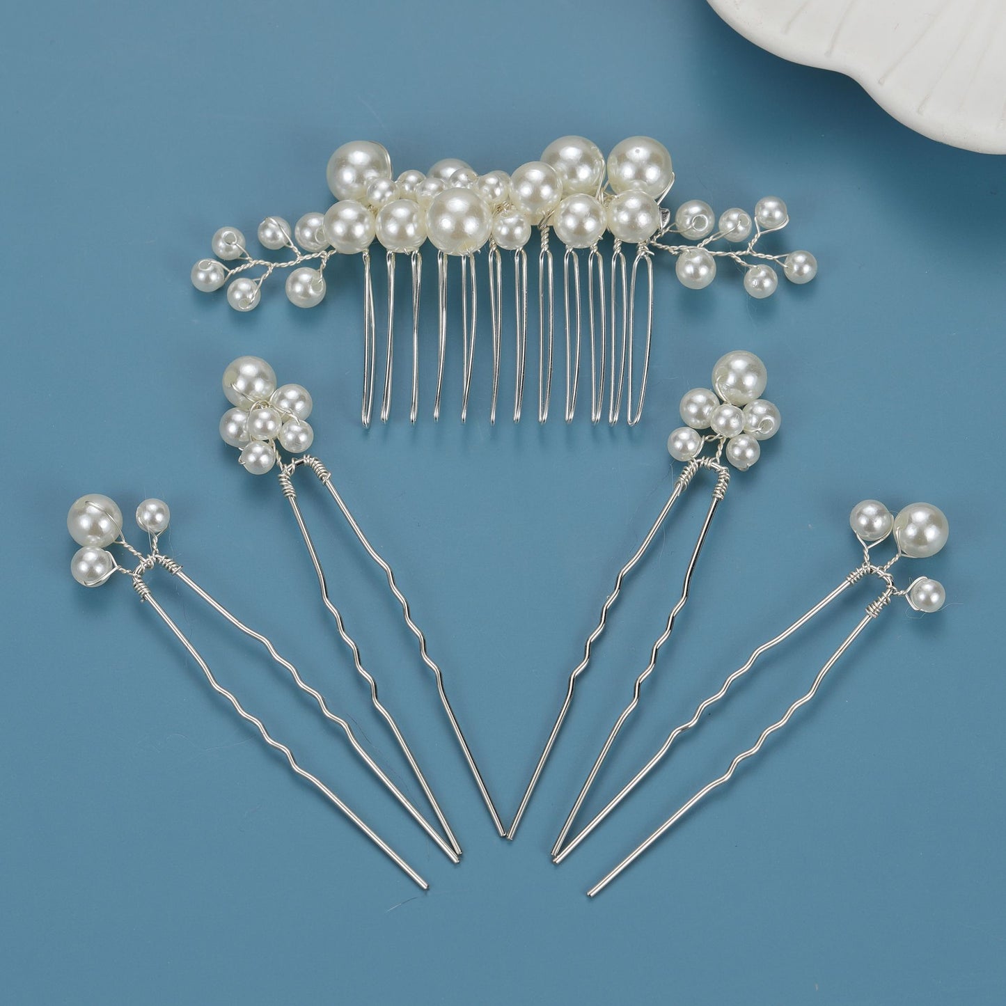 Baroque Vintage Pearl Hair Comb Set for Brides