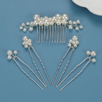 Baroque Vintage Pearl Hair Comb Set for Brides
