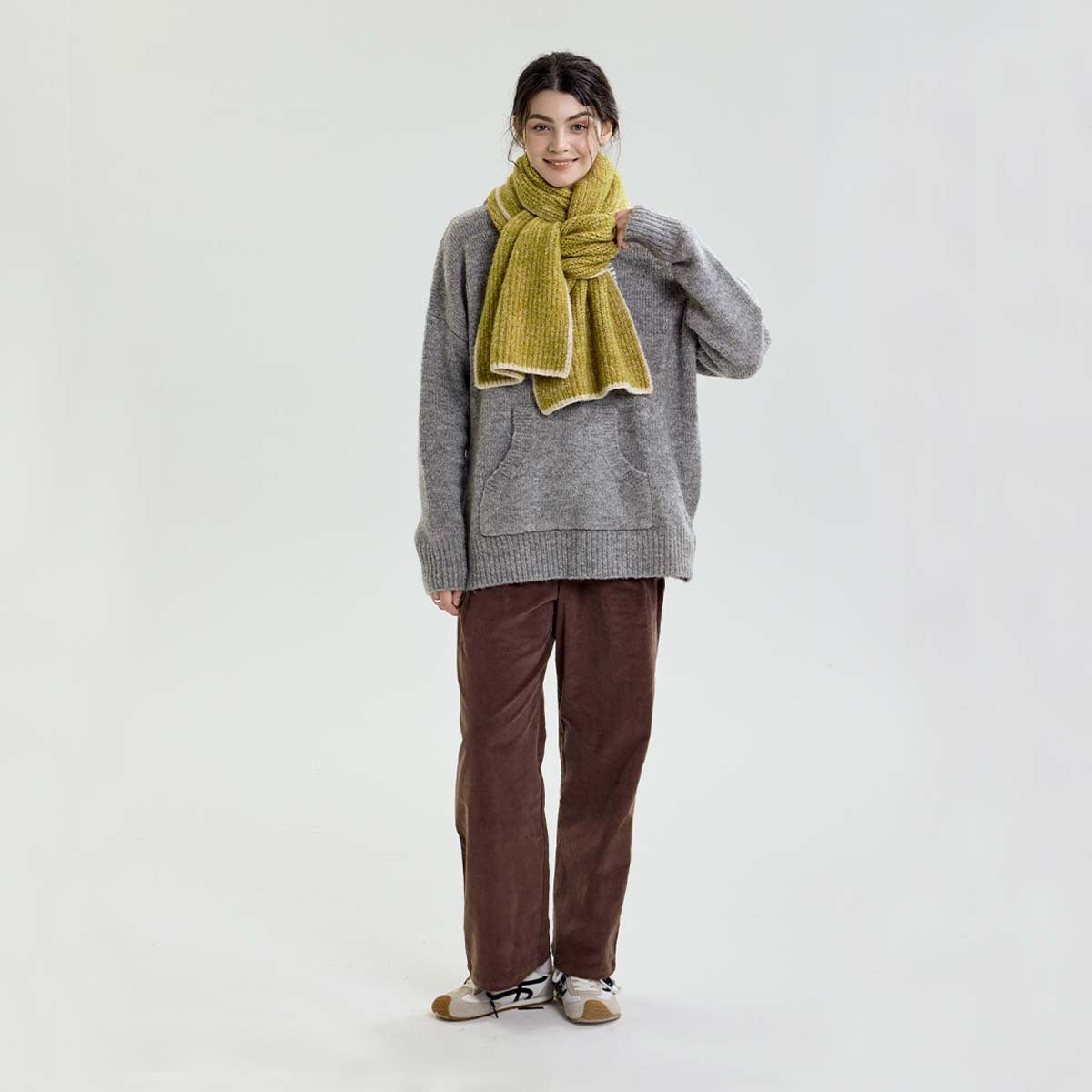 Premium Knitted Edge Scarf in Macaron Colors for All Seasons