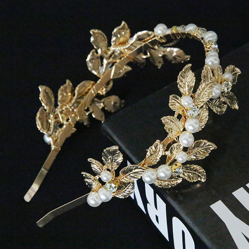 Baroque Alloy Leaf Hairband Bridal Hair Accessory