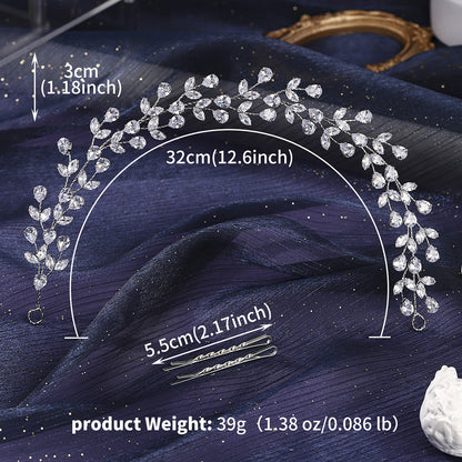 Bridal Crystal Headband Elegant Silver Hair Accessory for Weddings and Parties