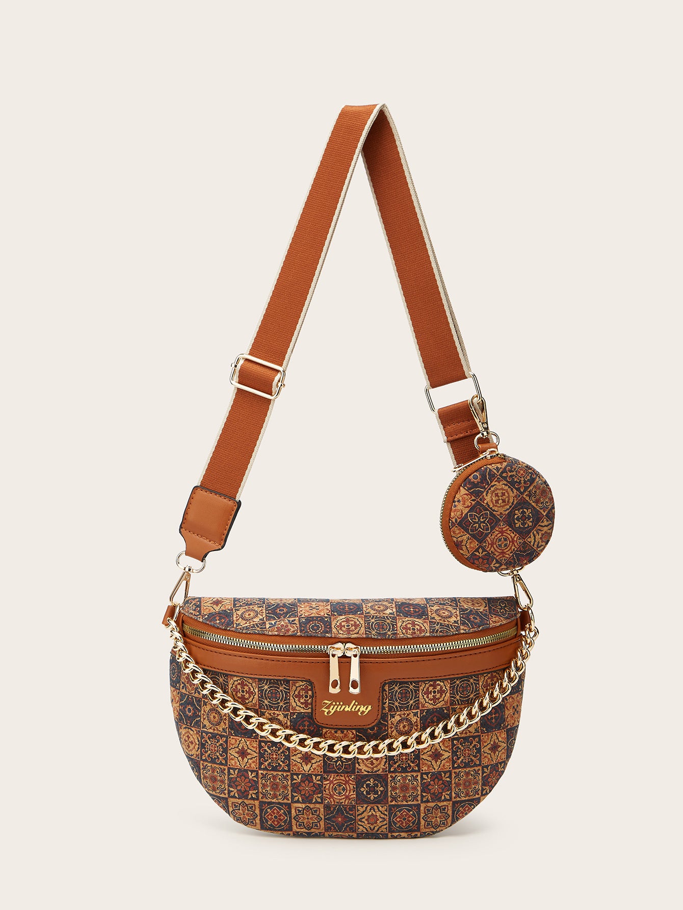 Trendy Floral Cork Crossbody Bag for Women