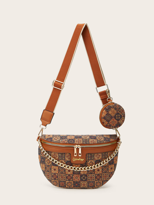 Trendy Floral Cork Crossbody Bag for Women