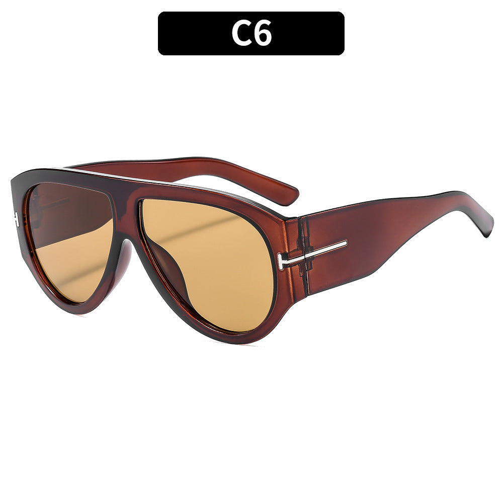 Fashionable Oversized T-Shaped Unisex UV400 Sunglasses