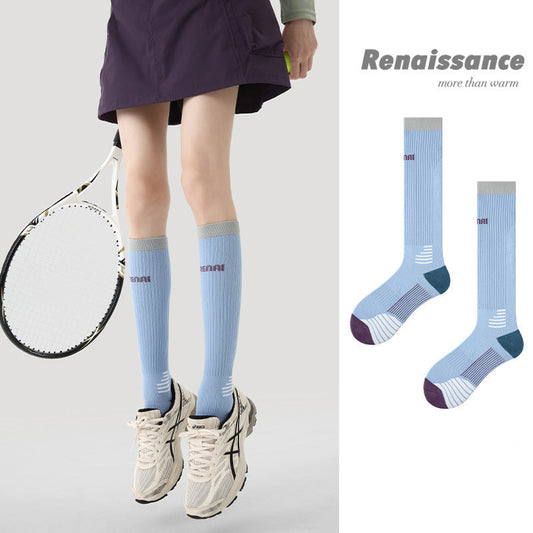 3D Floral Compression Calf Socks Polyester Blend