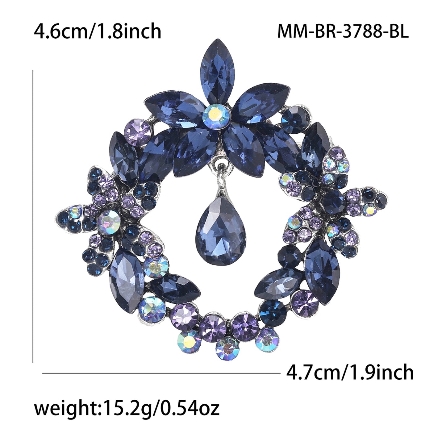 High-End Crystal Floral Brooch Fashionable Coat Pin