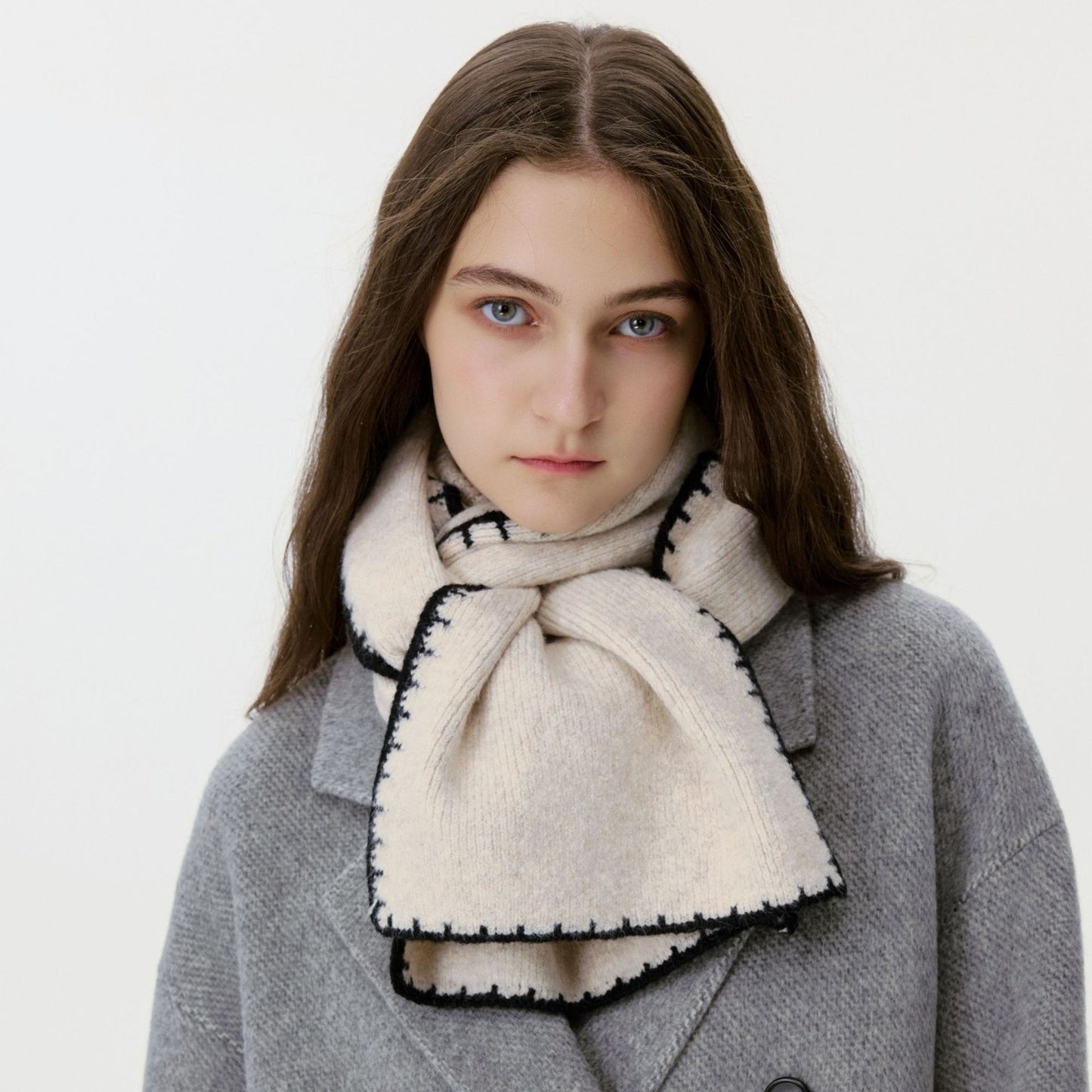 Stylish Knitted Edge Scarf Warm and Soft