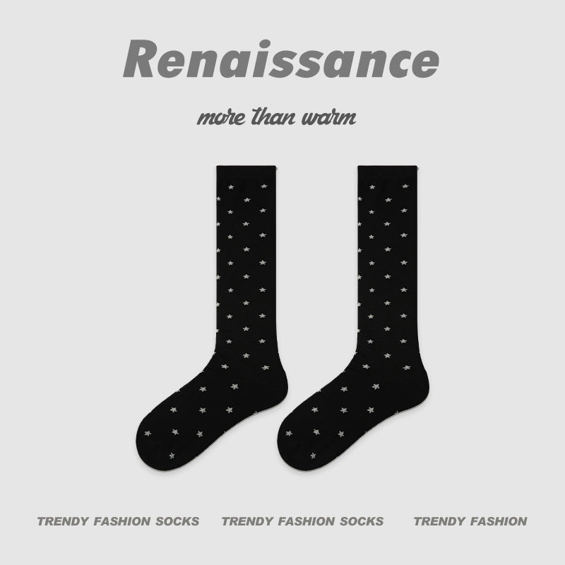 Socks Retro Color Block Moisture Wicking Nylon Mid Calf