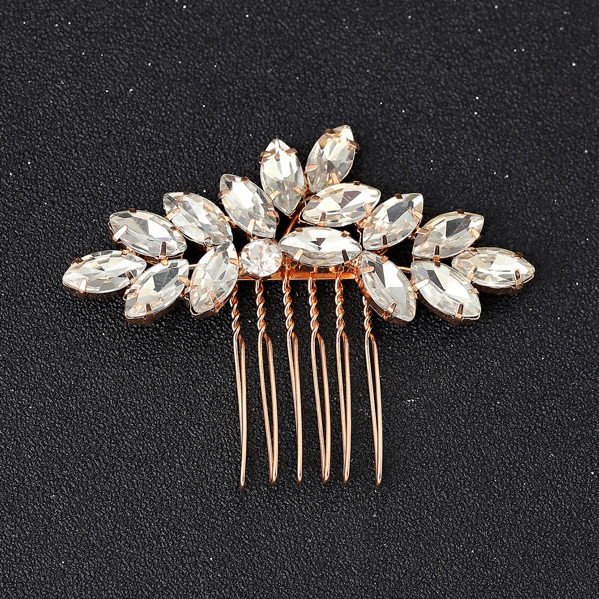 Oval Rhinestone Hair Comb Women Hair Accessories
