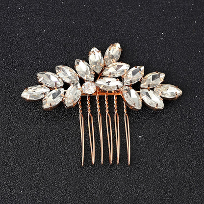 Oval Rhinestone Hair Comb Women Hair Accessories