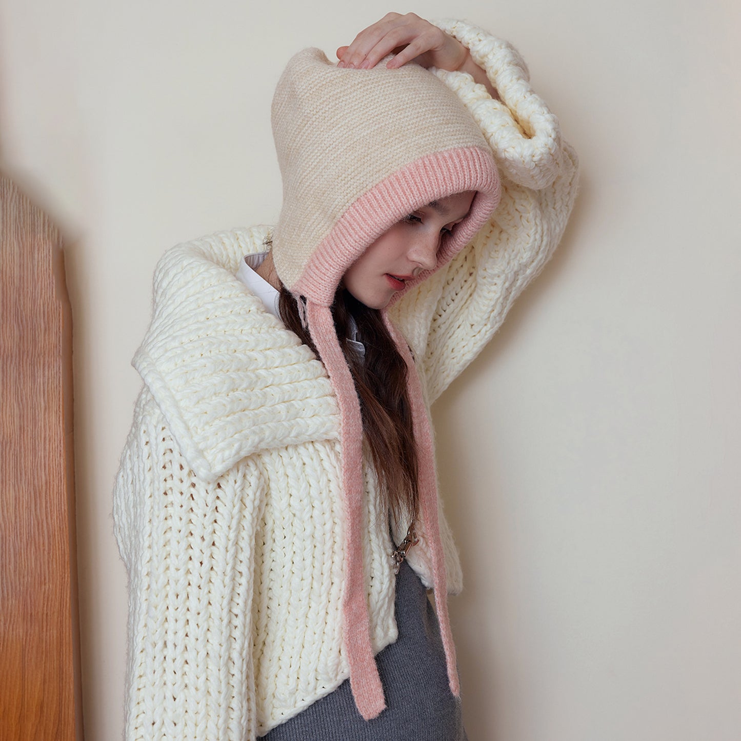 Color-Blocked Knitted Beanie Hat for Women - Warm and Stylish