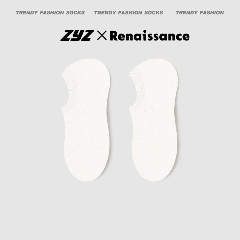 Men's No Show Mesh Cotton Socks Moisture Wicking