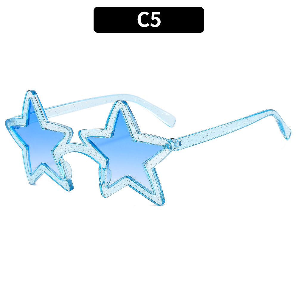Trendy Colorful Star Shaped Sunglasses for Parties