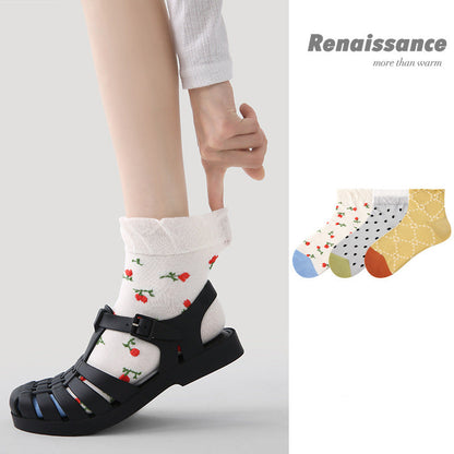 Socks Bubble Cuff Combed Cotton Breathable Casual