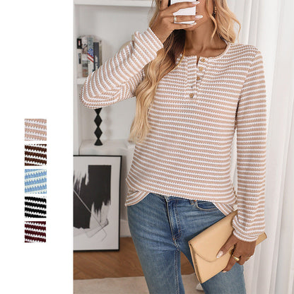 Casual Pineapple Check Long Sleeve T-Shirt